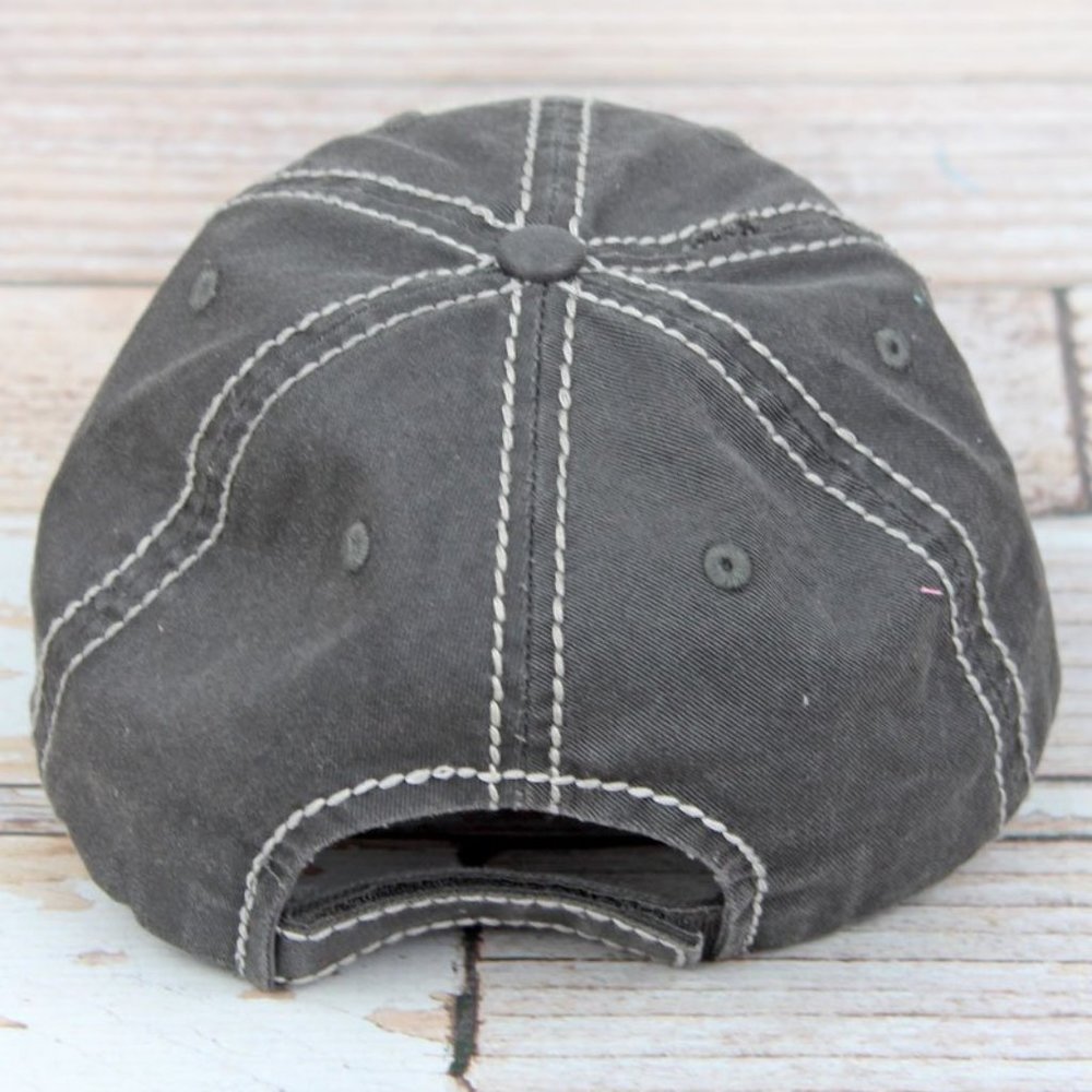 NWT Distressed Black Shark Mom Cap - Picture 3 of 3